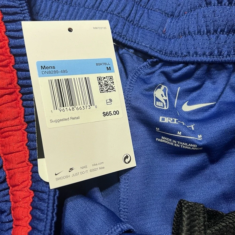 Nike NBA Authentic's Philadelphia 76ers Pre Game Shorts Mens Med Blue DN8289-495